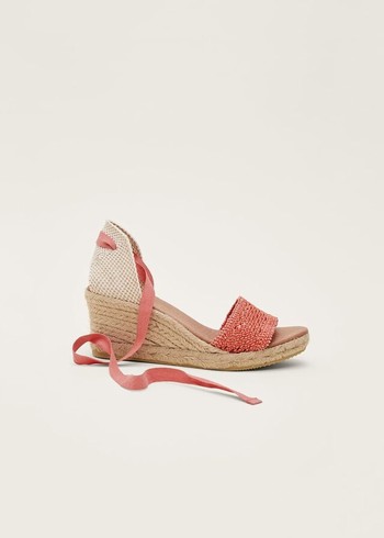 Phase Eight Weave Espadrille Heels Coral Australia | QI9768420